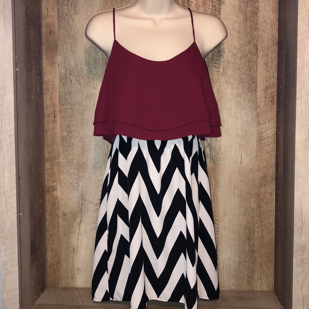 Pixie and Ivy women’s herringbone pattern dress